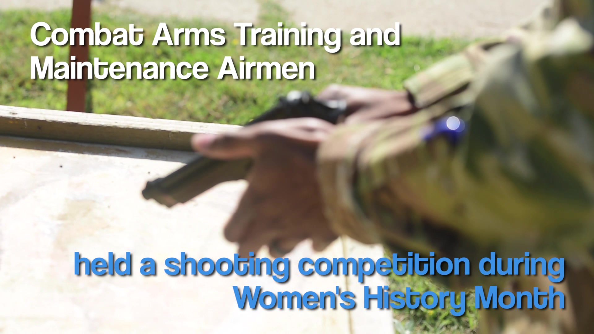 39th ABW Airmen compete in a shooting competition hosted by CATM and the Women's History Month planing committee.