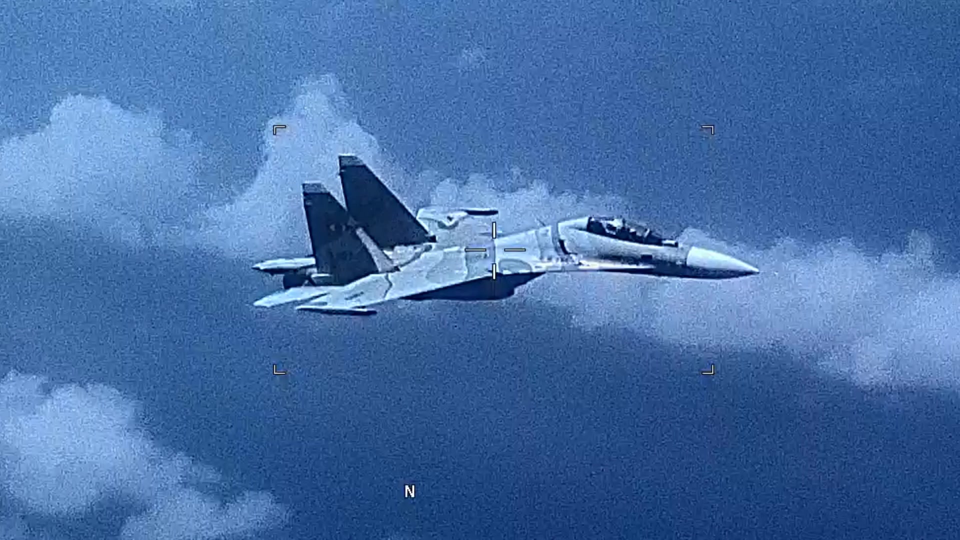 Video of Venezuela SU-30 Flanker as it “aggressively shadowed” a U.S. EP-3 Aries II at an unsafe distance in international airspace over the Caribbean Sea July 19, jeopardizing the crew and aircraft. The EP-3 aircraft, flying a mission in approved international airspace was approached in an unprofessional manner by the SU-30 that took off from an airfield 200 miles east of Caracas. The U.S. routinely conducts multi-nationally recognized and approved detection and monitoring missions in the region to ensure the safety and security of our citizens and those of our partners. (Released by U.S. Southern Command)