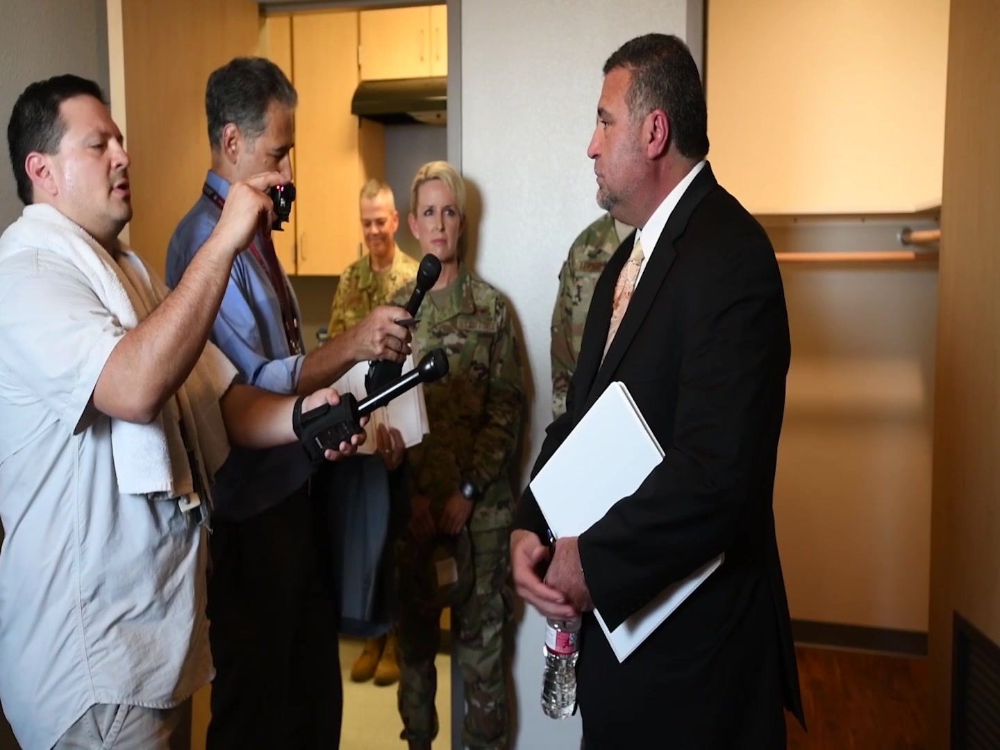 During a press conference held Aug. 1, 2019 at Joint Base San Antonio-Lackland, Texas, Brig. Gen. Laura Lenderman, 502nd Air Base Wing and JBSA commander, stressed the command is committed to transparency and regaining the trust of residents. (Video courtesy / A1C Ryan Mancuso, 59th Medical Wing)