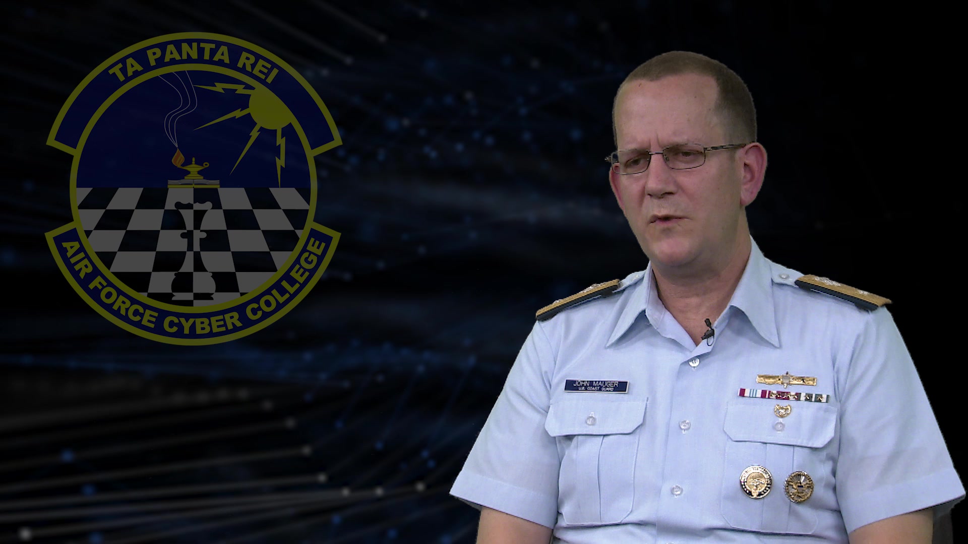 Video #4: One-on-one interview with RDML John Mauger, US CYBERCOM led by Col Kevin Beeker, Air Force Cyber College discussing cyber training and the role of professional military education. Video #4 of 5.