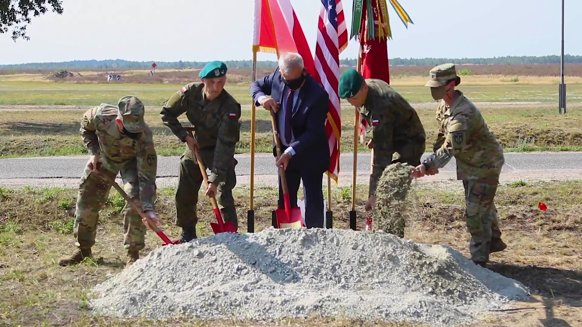U.S. Army 15th Engineer Battalion and its Polish Allies break ground at the opening ceremony for the U.S. Army Europe-led Resolute Castle 20 at Karliki, Poland, August 13, 2020. The mission is a U.S. Army Europe engineering exercise occurring from August 10 – September 8, 2020; it provides engineering training opportunities with the mission of completing construction projects intended to improve existing host nation infrastructure, which includes the construction of an intermediate staging base, forward arming and refueling point maintenance, the clearing of a helicopter landing zone, and the improvement of a railhead byway and range road at Camp Trezbien, Poland. Additionally, the improvements will include the construction of a general purpose warehouse in Karliki, Poland, and the construction of a fuel system supply point at Drawsko Pomorskie Training Area, Poland. (U.S. Army video by Sgt. 1st Class Timothy Hughes and Pfc. Raekwon Jenkins)

Order of appearance:

U.S. Army Lt. Col. Jessica Goffena, commander, 15th Engineer Battalion; Polish Land Forces Maj. Krzysztof Krezel, chief of training of Training Assessment Group; U.S. Army Col. Timothy MacDonald, commander, 18th Military Police Brigade; and U.S. Army Sgt. Joe Ruiz, horizontal engineer, 902nd Engineer Construction Company, 15th Engineer Battalion