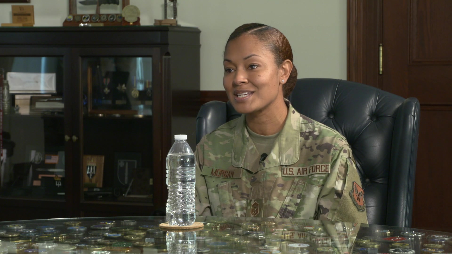 Lt. Gen. Brad Webb, commander of Air Education and Training Command, Chief Master Sgt. Natasha Williams, Superintendent of the 59th Medical Logistics Readiness Squadron; and Senior Master Sgt. Sapphire Morgan, First Sergeant of the Air Force Personnel Center., engage in conversations on race and diversity in the Air Force. This is the Third episode of the "Real Talk: Race and Diversity in the Air Force" series hosted by AETC. (U.S. Air Force video by Marcelo Joniaux, Tanelle Marshall, William Wagner).