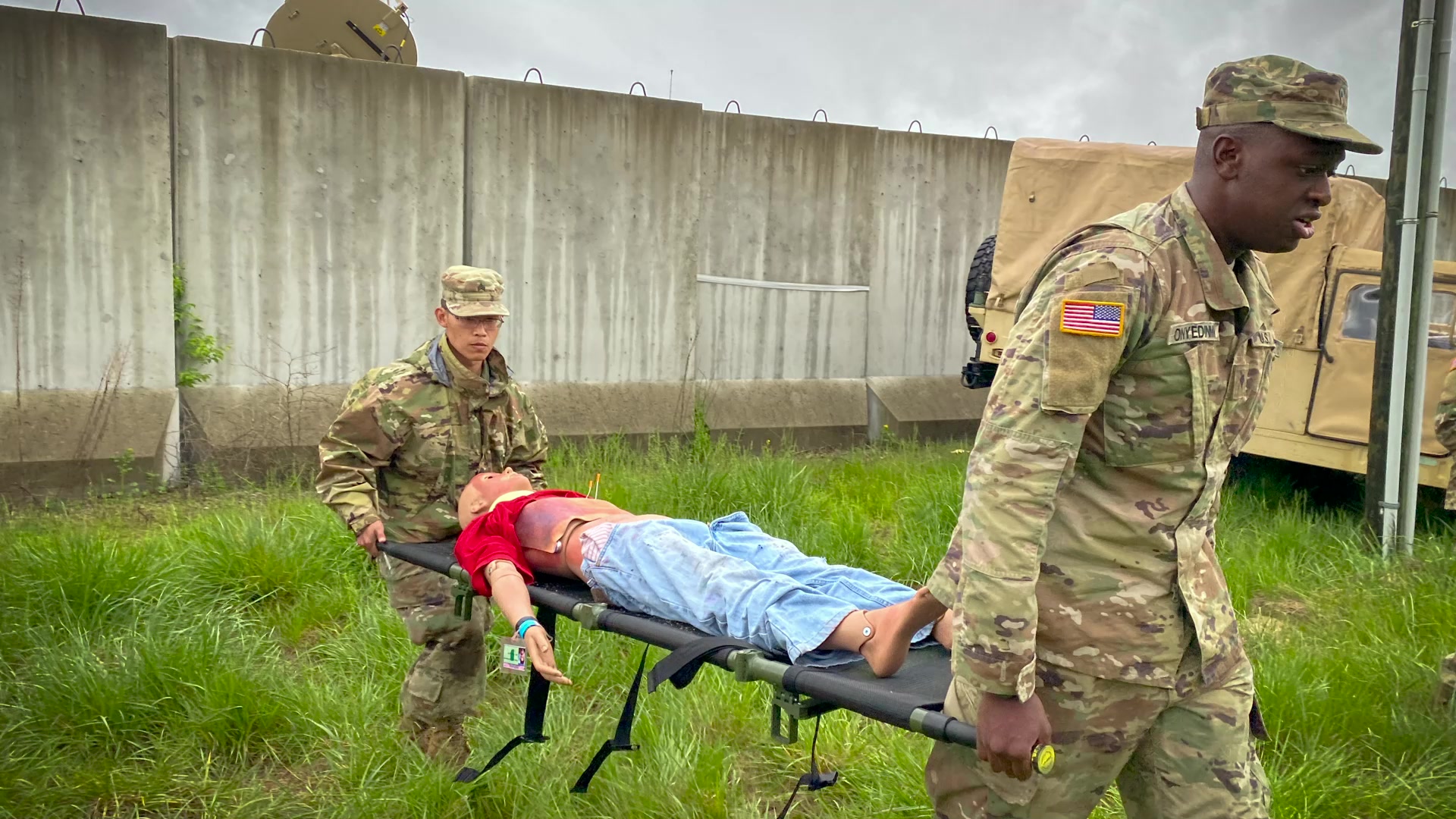 Soldiers from the 441st Ground Ambulance Company speak about their mission at Guardian Response 2021, Camp Atterbury, Indiana, April 2021.
