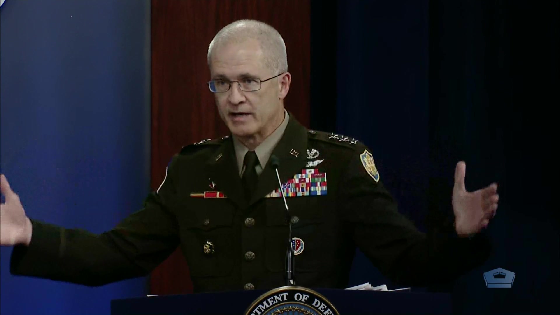 Dr. Terry Adirim, acting assistant defense secretary for health affairs, and Army Lt. Gen. Ronald J. Place, director of the Defense Health Agency, provide the latest COVID-19 updates from the Pentagon, May 20, 2021.