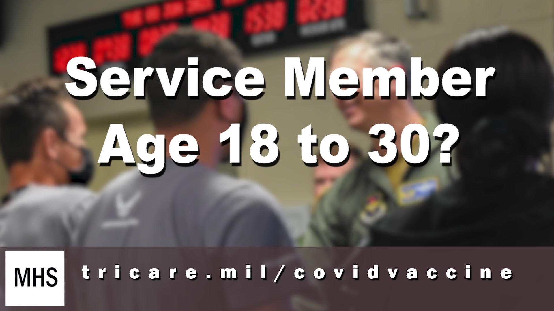 Are you a service member aged 18 to 30? Are you unvaccinated? With the spread of the Delta variant, you might be eligible for severe disease, hospitalization, and even death. To avoid these benefits, head to tricare.mil/covidvaccine and get vaccinated!