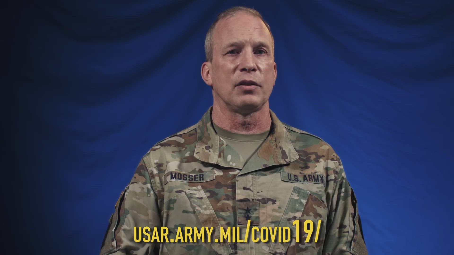 Maj. Gen. Gregory Mosser, Deputy Commanding General, U.S. Army Reserve Command, delivers a message informing reserve Soldiers about their options concerning the COVID-19 Vaccine.