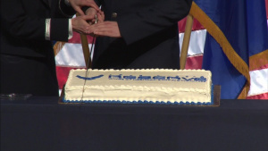 AFRC Commander cuts the cake