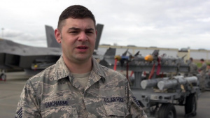 477 AMS Load F-22 Raptor with Three Types of Munitions
