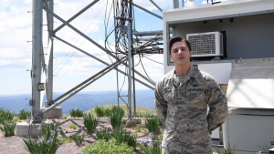 49th Communications Squadron climbs radio tower at Buck Mountain