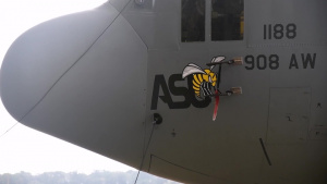 908th Unveils Alabama State University Logo on C-130 Aircraft