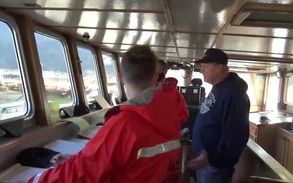 Coast Guard Petty Officer 2nd Class Holly Hugunin, a commercial fishing vessel examiner for Sector Anchorage, describes the importance of winter commercial fishing vessel safety compliance in Alaskan waters for the 2020-21 season. Fishermen planning to head to sea for the upcoming pot cod and opilio crab openers are encouraged to contact the Coast Guard to schedule safety compliance exams. (U.S. Coast Guard video by Petty Officer 2nd Class Holly Hugunin, commercial fishing vessel inspector Russ Hazlett and Petty Officer 1st Class Nate Littlejohn)