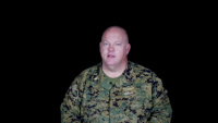 Chaplain Williams gives holiday message to MSG Marines