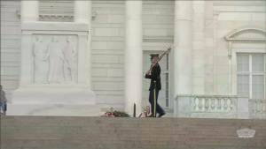 Members of the Public Lay Flowers at Tomb of the Unknown Soldier