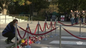 Members of the Public Lay Flowers at Tomb of the Unknown Soldier, Part 1