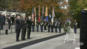 President, SECDEF, CJCS Lay Wreath at Tomb of the Unknown Soldier