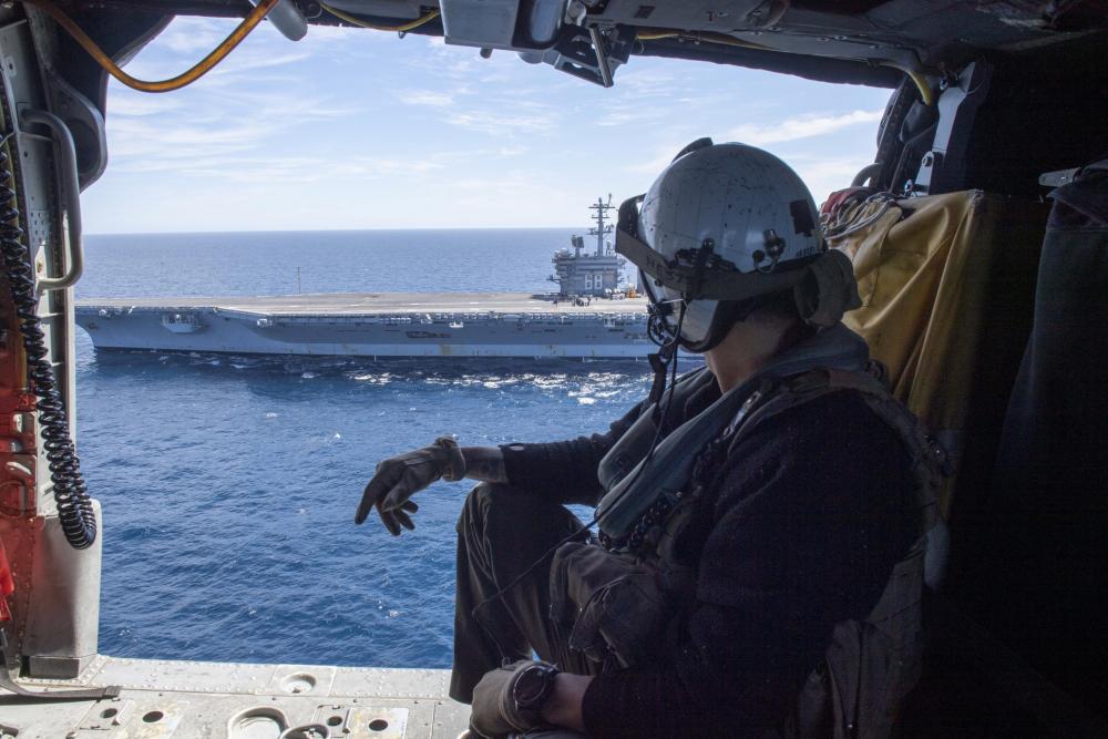 USS Nimitz Shoots A Photo Exercise