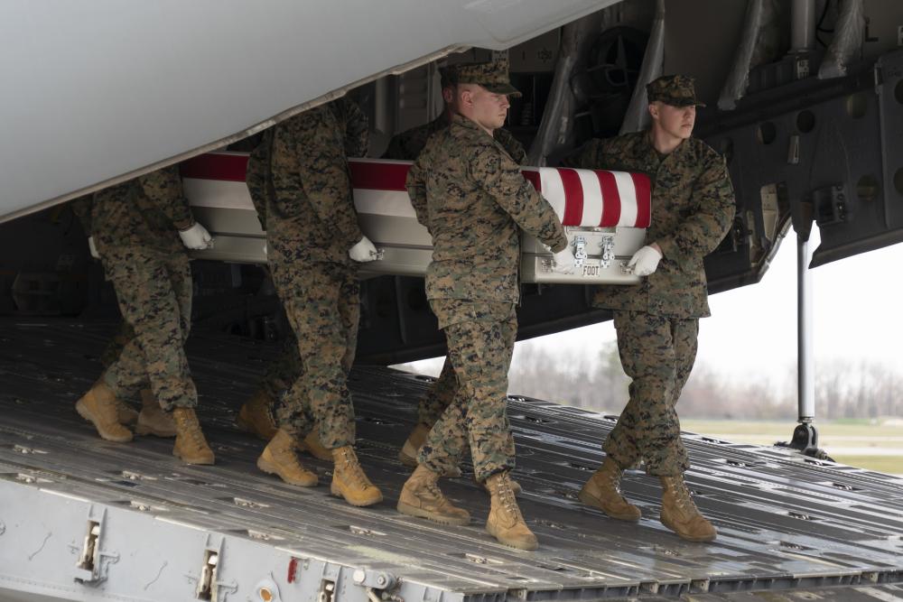 Marine Corps Capt. Matthew Tomkiewicz honored in dignified transfer March 25