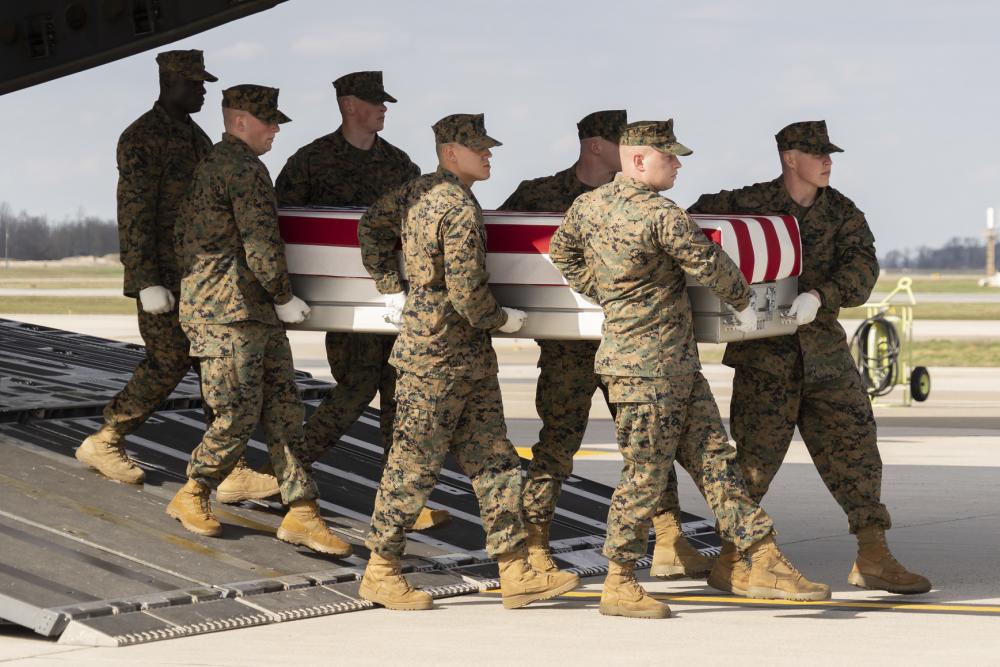 Marine Corps Gunnery Sgt. James Speedy honored in dignified transfer March 25