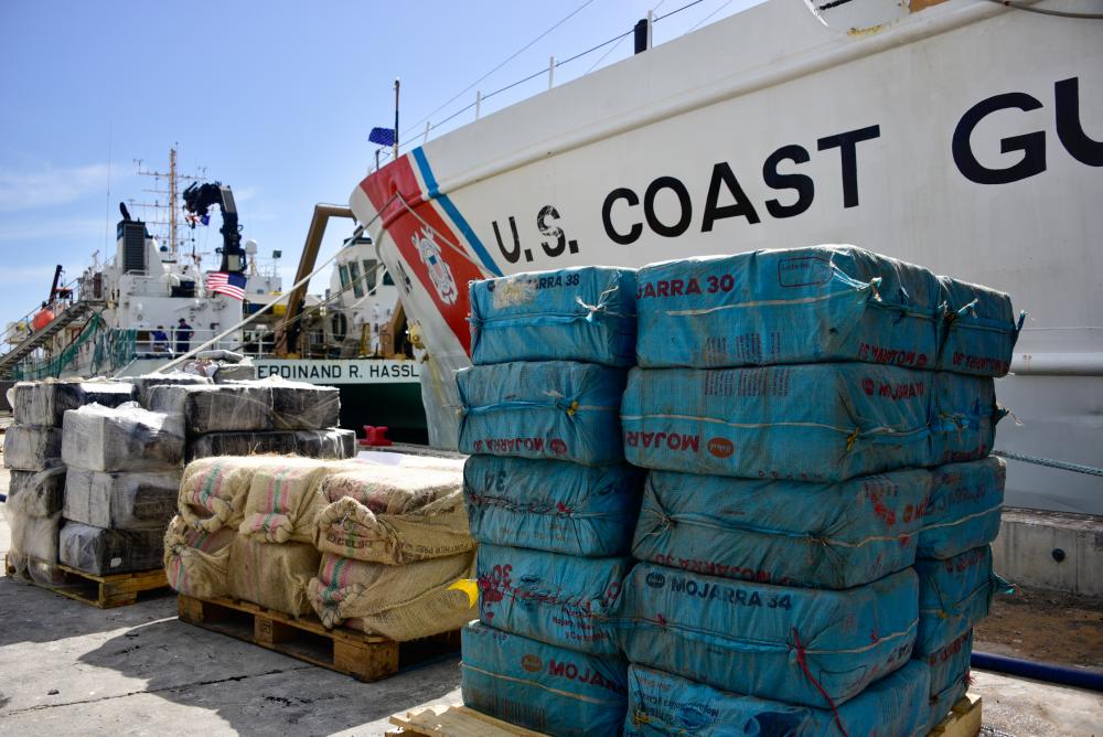  Coast Guard Cutter Dauntless offloads more than $243 million in illegal narcotics at Coast Guard Base Miami Beach