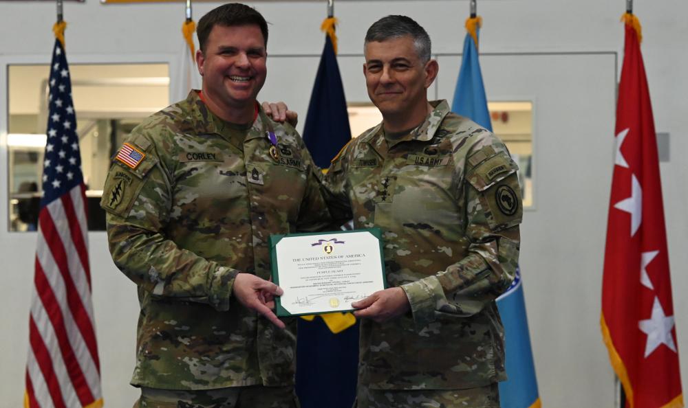 Precise work in dangerous places: Purple Heart ceremony sheds light on the work of Quiet Professionals in Northwest Africa