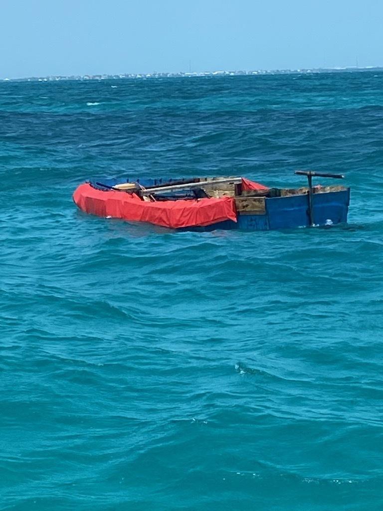 A good Samaritan reported a migrant vessel taking on water to Coast Guard Sector Key West watchstanders at approximately noon, about six miles off Marathon, April 8, 2022. The people were repatriated on April 11, 2022. (U.S. Coast Guard photo)