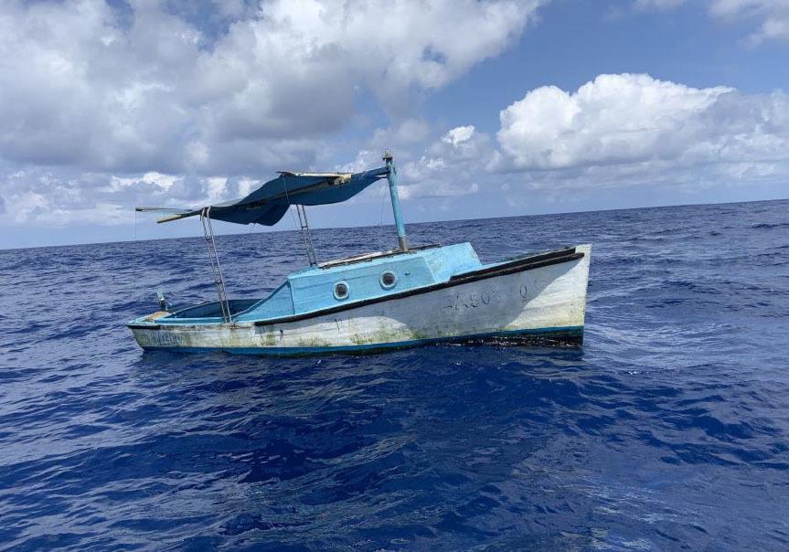 Coast Guard Cutter Charles Sexton's crew alerted Coast Guard Sector Key West watchstanders of a vessel about 24 miles south of Marquesas Key, Florida, April 16, 2022. An illegal migrant venture, the people were repatriated on April 18, 2022. (U.S. Coast Guard photo)