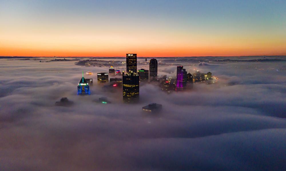 Foggy Pittsburgh Skyline