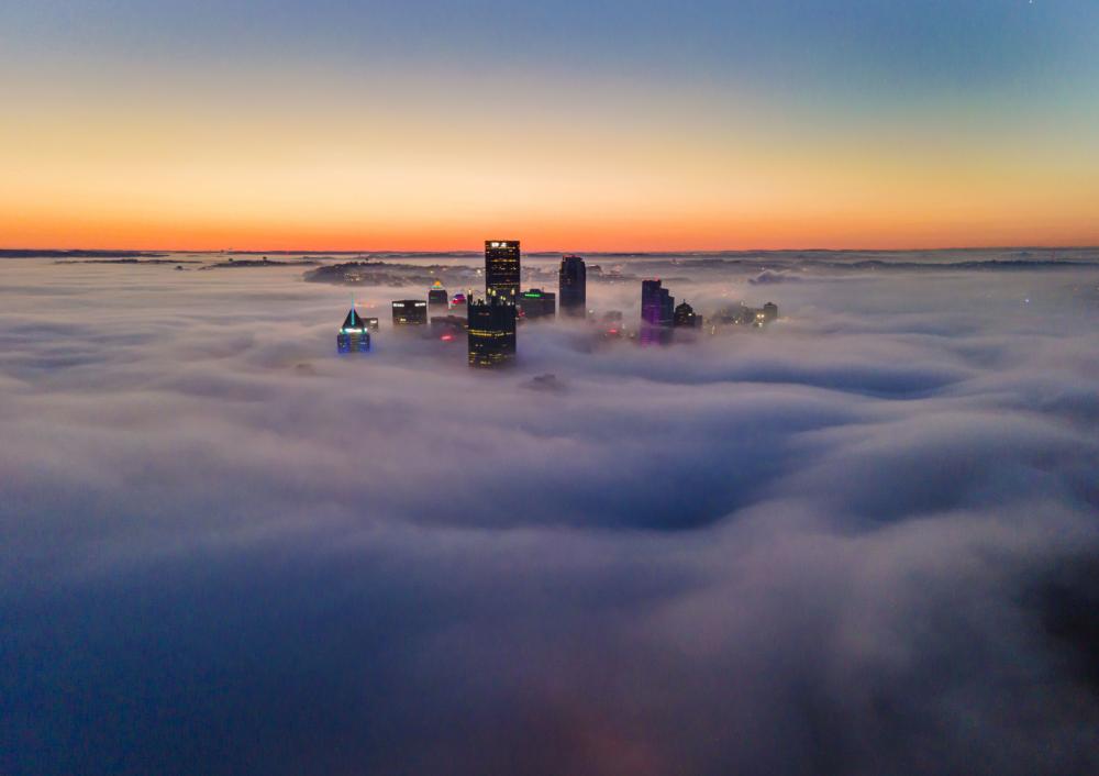 Foggy Pittsburgh Skyline