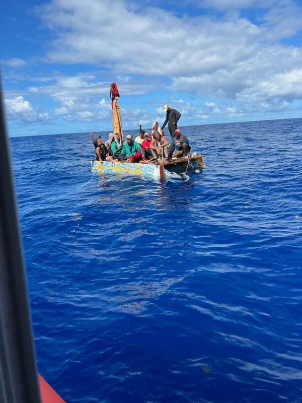 A good Samaritan notified Sector Key West watchstanders of a migrant vessel at approximately 9:00 a.m., about 17 miles south of Marathon, April 18, 2022. The people were repatriated to Cuba April 27, 2022. (U.S. Coast Guard photo)