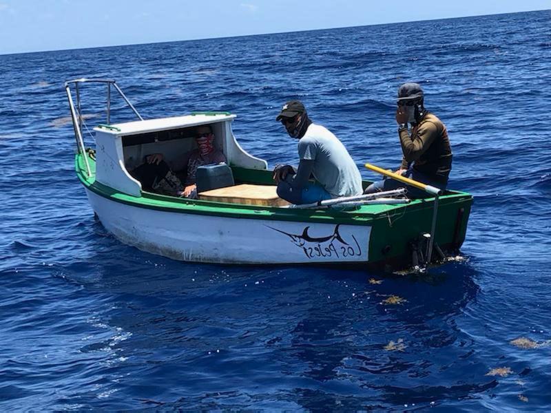 A Customs and Border Protection Air and Marine Operations airplane crew alerted Sector Key West watchstanders of a migrant vessel, at approximately 1:30 p.m., about 26 miles off Key West, April 28, 2022. The Cubans were repatriated to Cuba May 2, 2022. (U.S. Coast Guard photo)