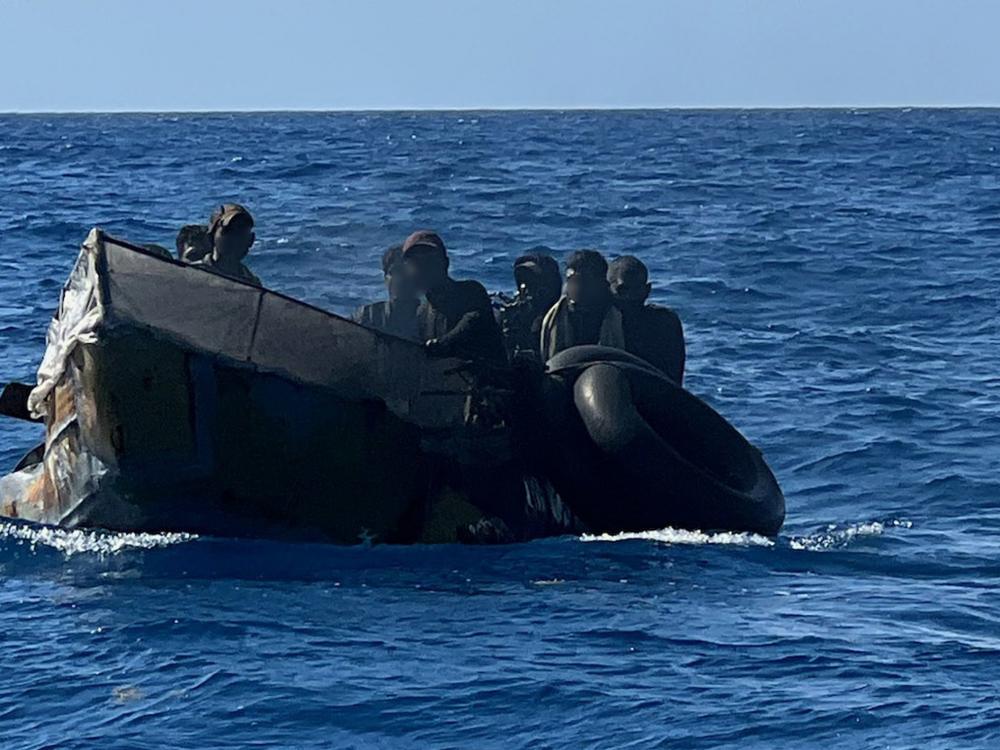 An illegal migration voyage is stopped approximately about 5 miles south of Boot Key, Florida, May 3, 2022. The Cubans were repatriated on May 7, 2022. ( U.S. Coast Guard photo by Station Marathon)