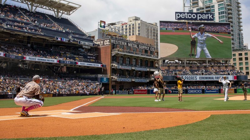 USS Boxer’s commanding officer honored during Padres Mother’s Day game