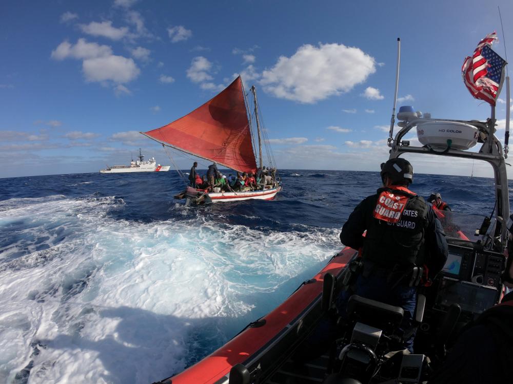 Coast Guard Cutter Campbell stops unsafe, overloaded Haitian sailing vessels