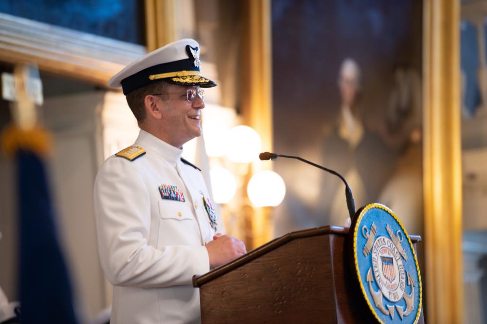 Coast Guard holds change of command ceremony for Coast Guard First District Commande