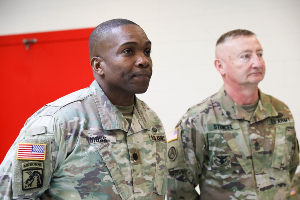 U.S. Army Lt. Col. Moss Listens to questions about benefits at the R2PM Muster