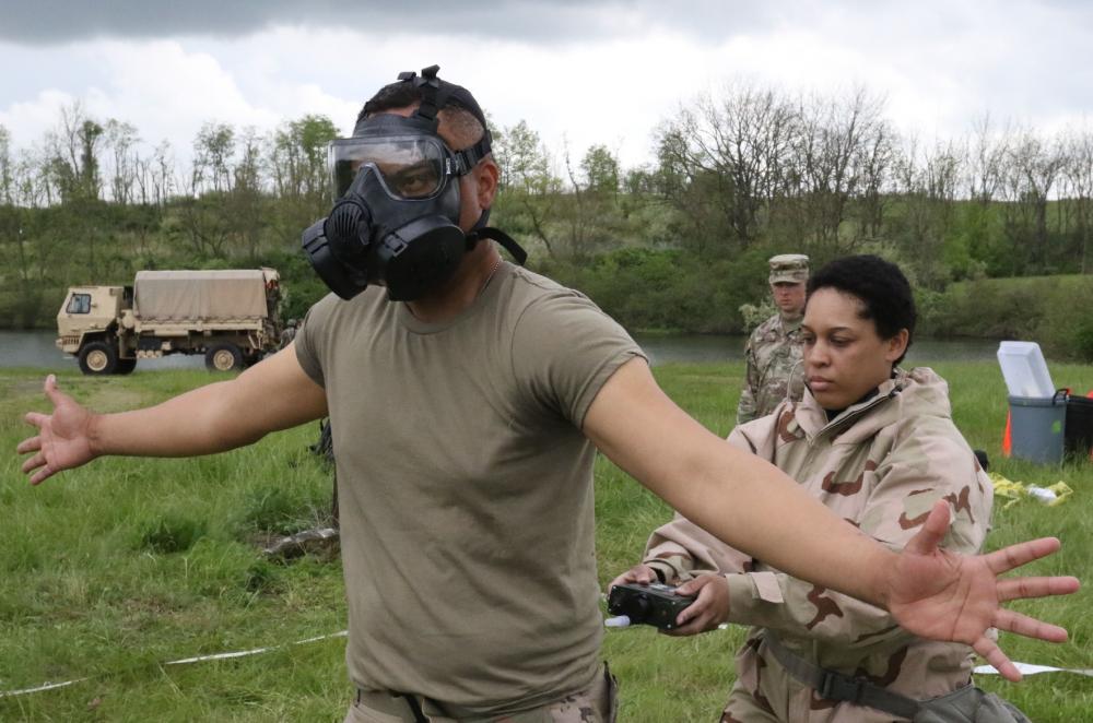 Army National Guard Soldiers rehearse decontamination practices
