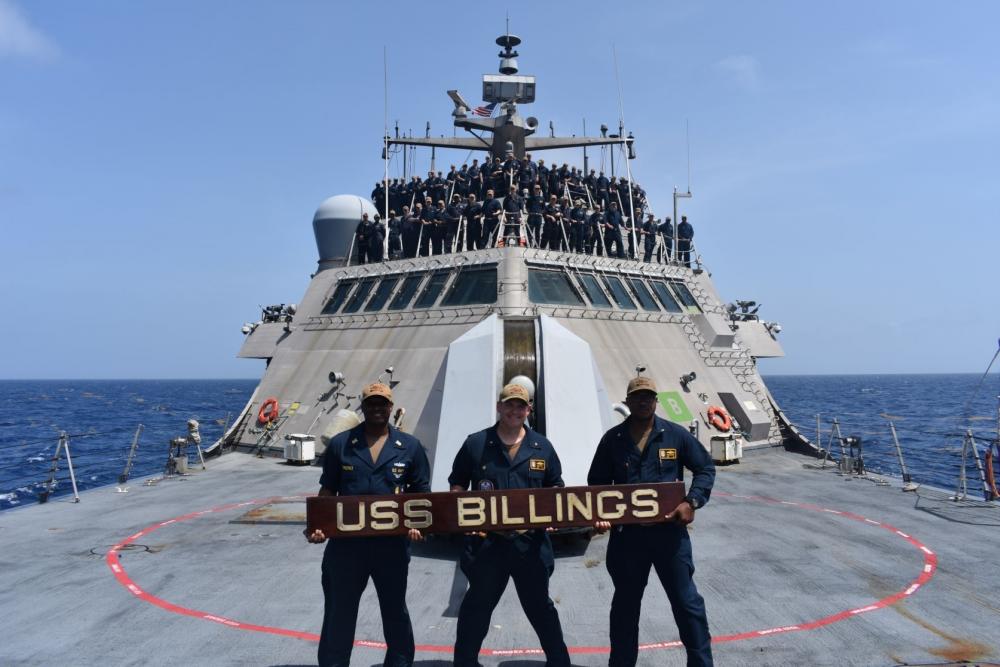 USS Billings Crew Pose for a Group Photo