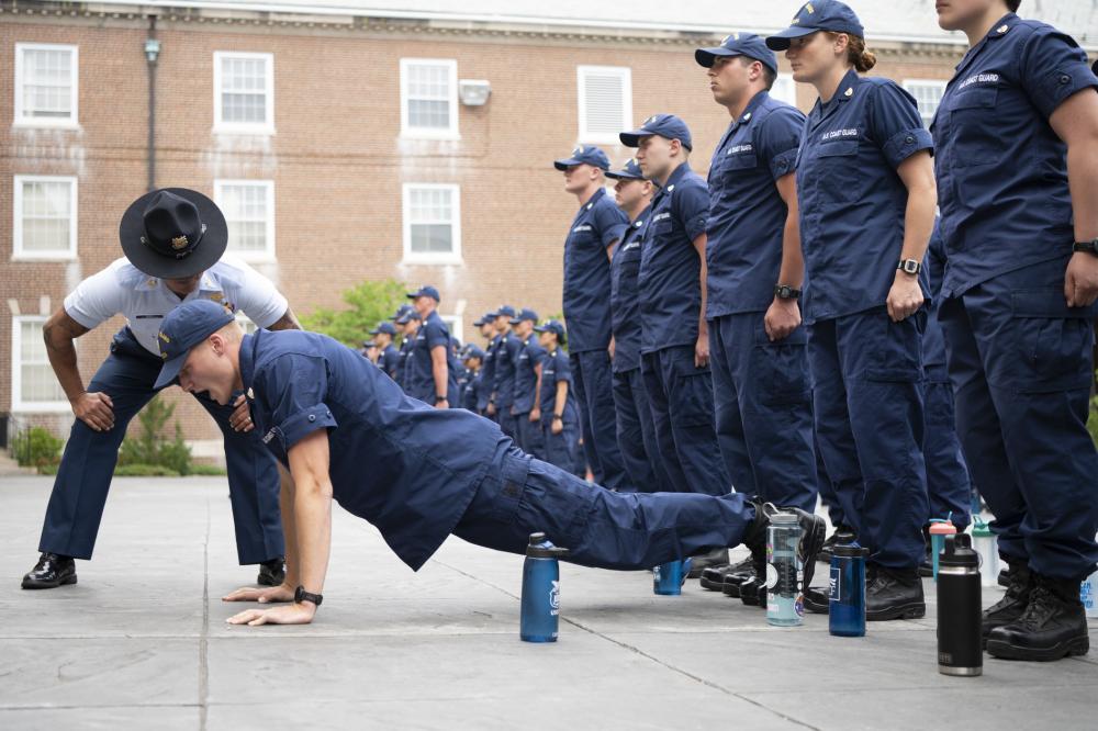U.S. Coast Guard Company Commanders visit the Coast Guard Academy