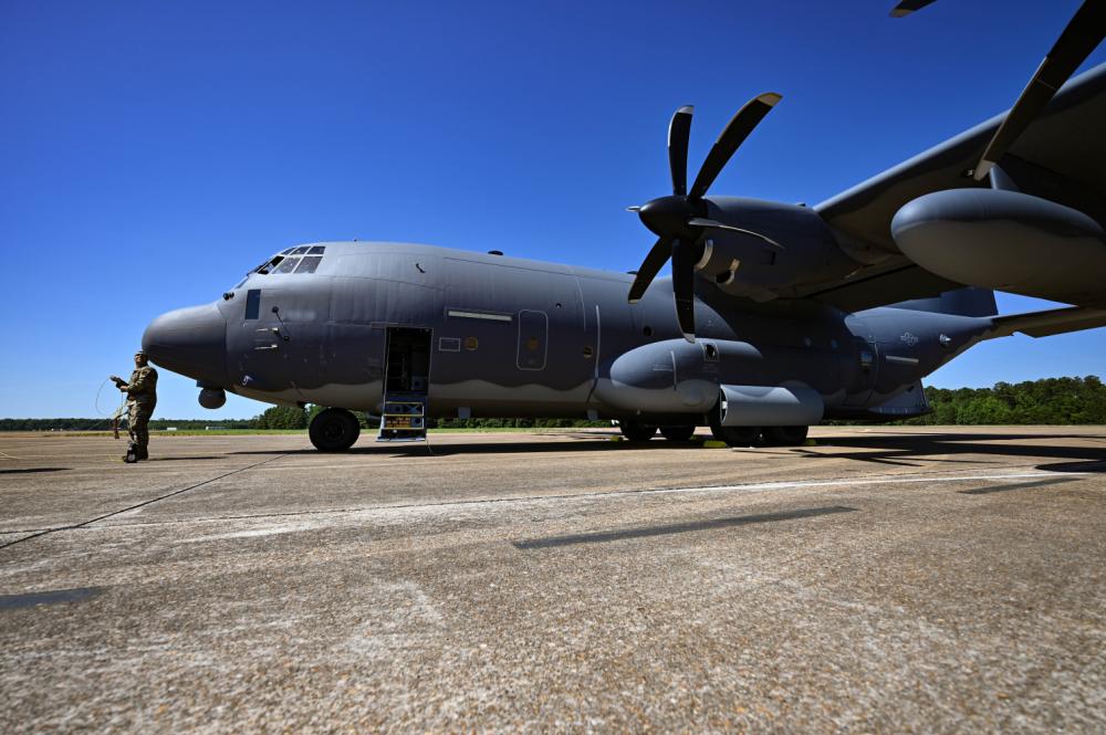 MC-130J lands at Columbus