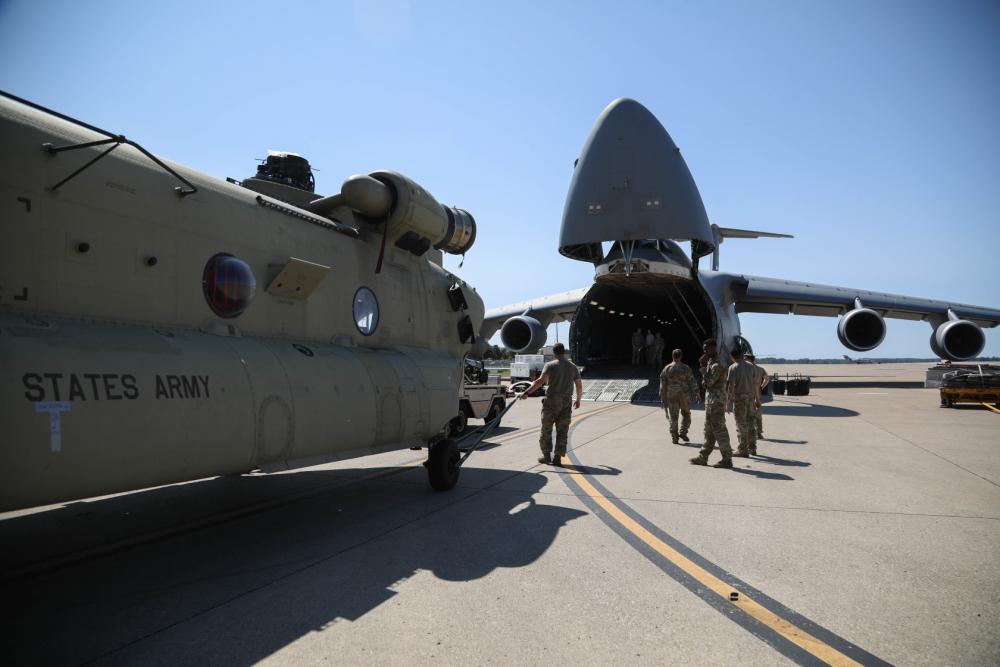 Soldiers Prepare CH-47 For Deployment