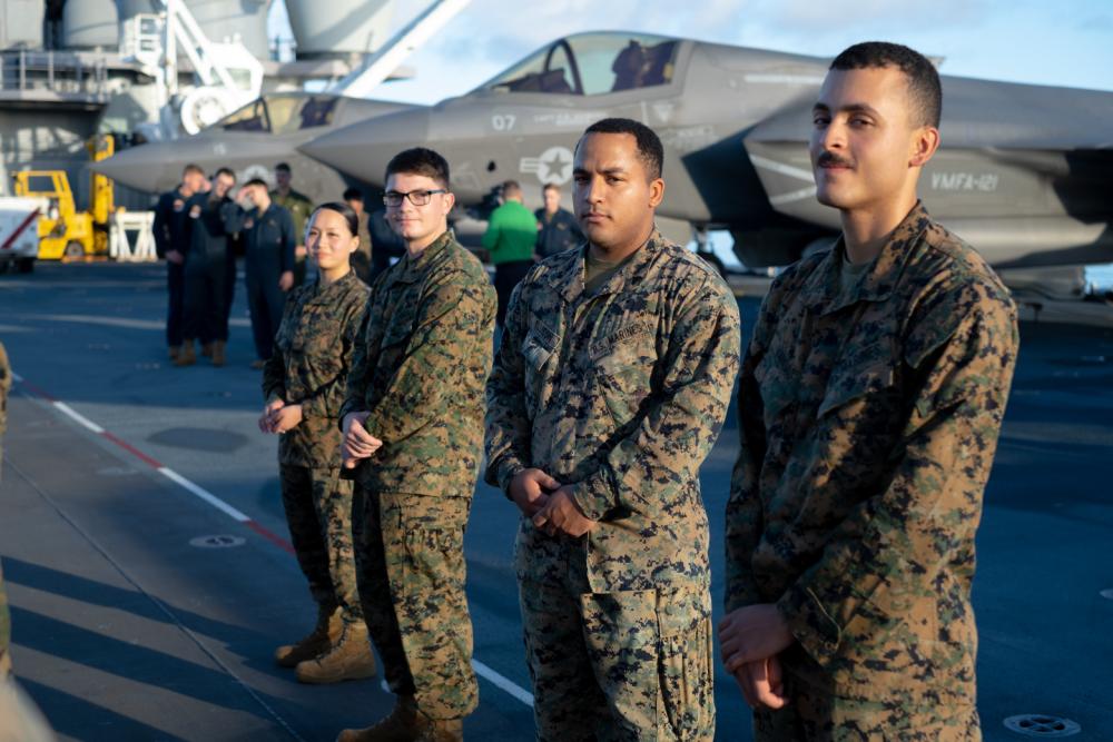 Marines aboard the USS Tripoli begin the next chapter in their career