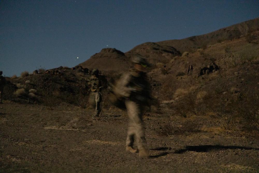 Marine Scout Snipers prepare, execute night patrolling, observation exercise during Ground Reconnaissance Course