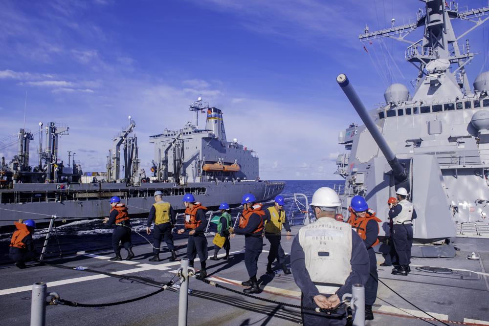 Spruance Conducts RAS with USNS Yukon