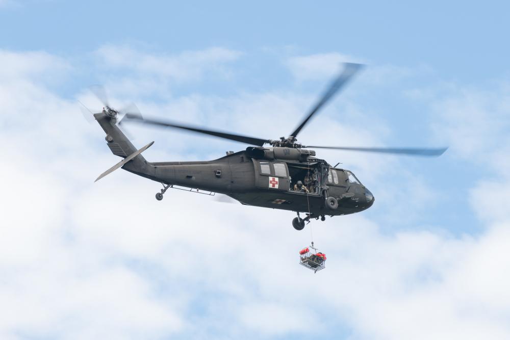 UH-60 Black Hawk hoist training at Fort McCoy's Big Sandy Lake