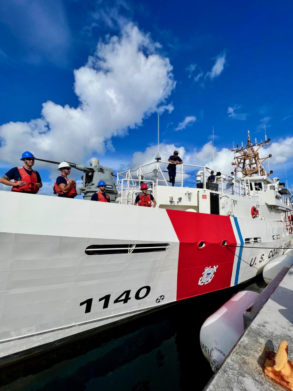 The USCGC Oliver Henry (WPC 1140) gets underway on Aug. 8, 2022, from Guam for a patrol headed south to assist partner nations in upholding and asserting their sovereignty while protecting U.S. national interests. 