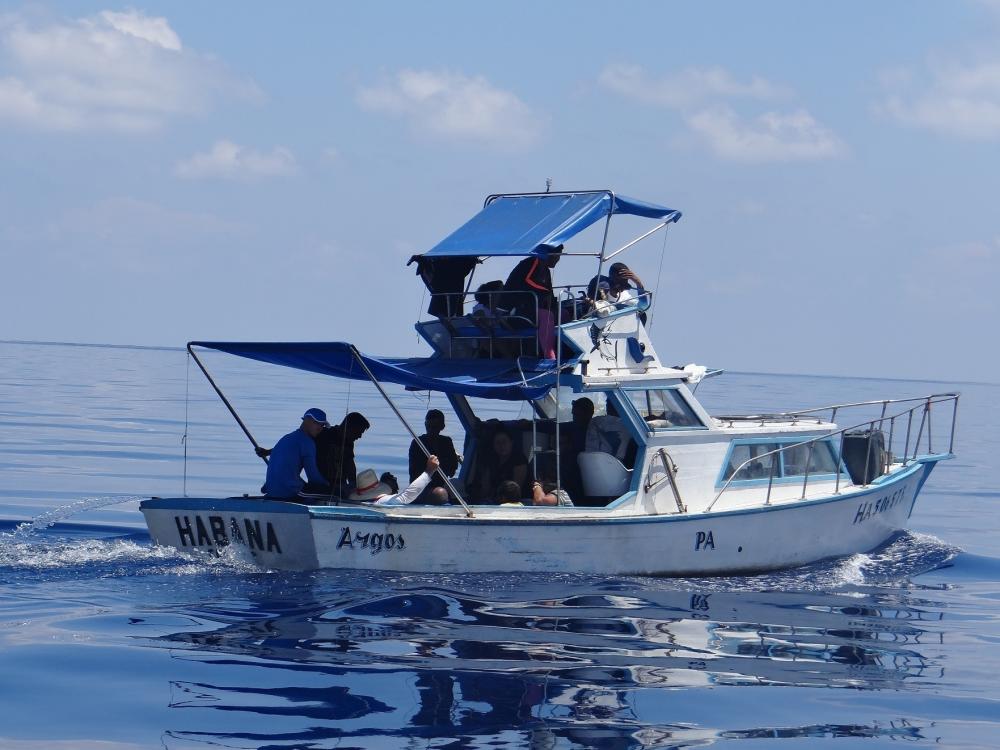 A Coast Guard Station Key West law enforcement crew alerted Sector Key West watchstanders of this disabled fishing vessel about 28 miles south of Key West, Florida, Aug. 17, 2022. The people were repatriated to Cuba on Aug. 20, 2022. (U.S. Coast Guard photo)