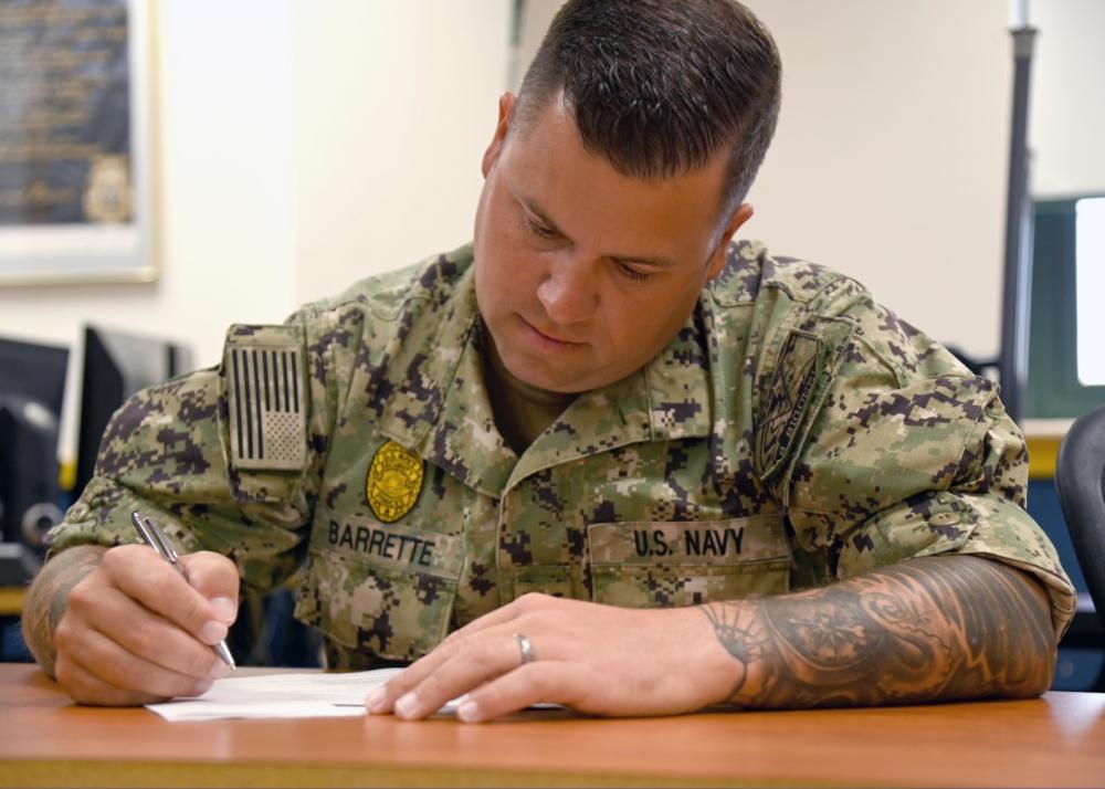NAS Sigonella Initial Qualifiers Take New Naval Security Force Insignia Qualification Exam