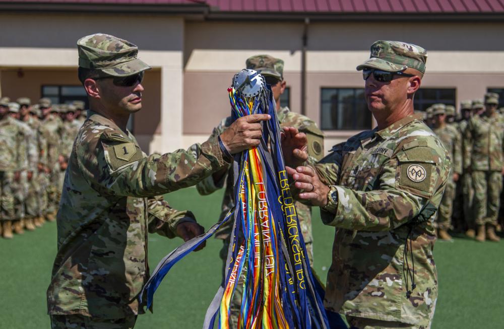Task Force Wolfhound color casing ceremony