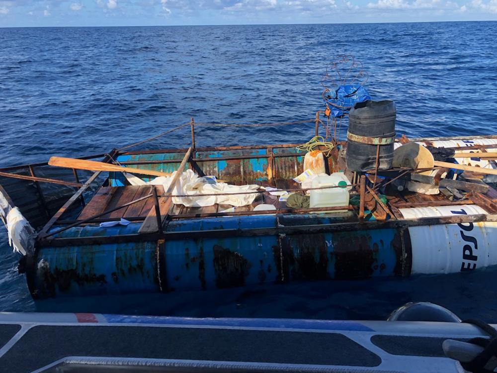 A good Samaritan notified Sector Key West watchstanders of a rustic vessel, at approximately 8:15 a.m., about 10 miles south of Islamorada, Florida, Sept. 6, 2022. The people were repatriated to Cuba, Sept. 10, 2022. (U.S. Coast Guard photo)