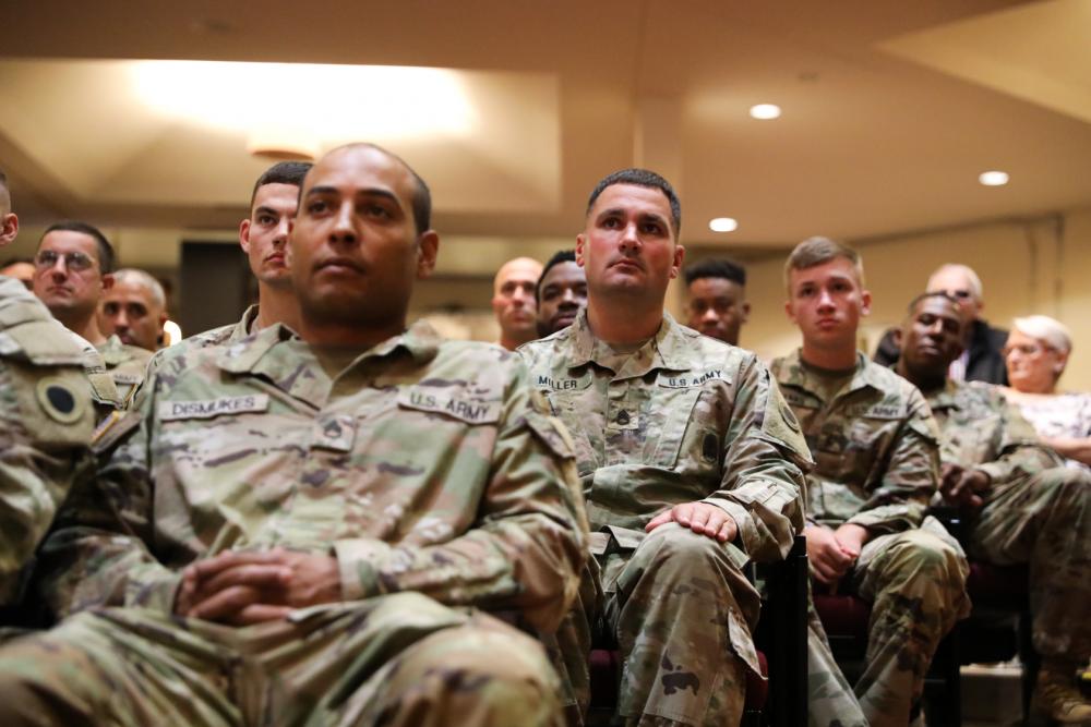237th Brigade Support Battalion Soldiers attend deployment ceremony